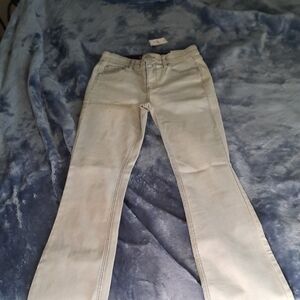White House Black Market Cream Flare Jeans